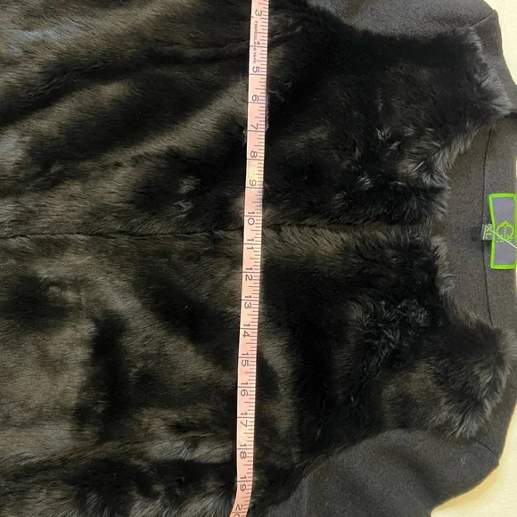 C Wonder Black Faux fur wool cardigan with hook closures. Brand new with tags. - Picture 10 of 11